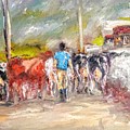Painting bringing the cows home